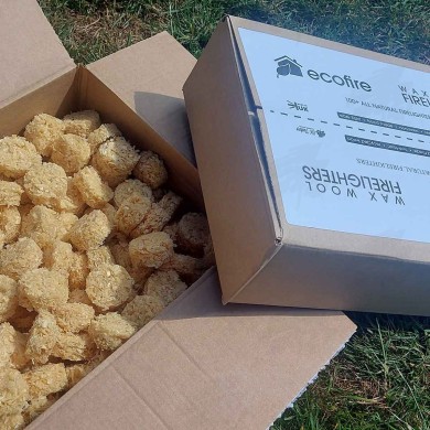 Box of 100 Ecofire Wax Wool Firelighters Box of 100 Ecofire Wax Wool Firelighters