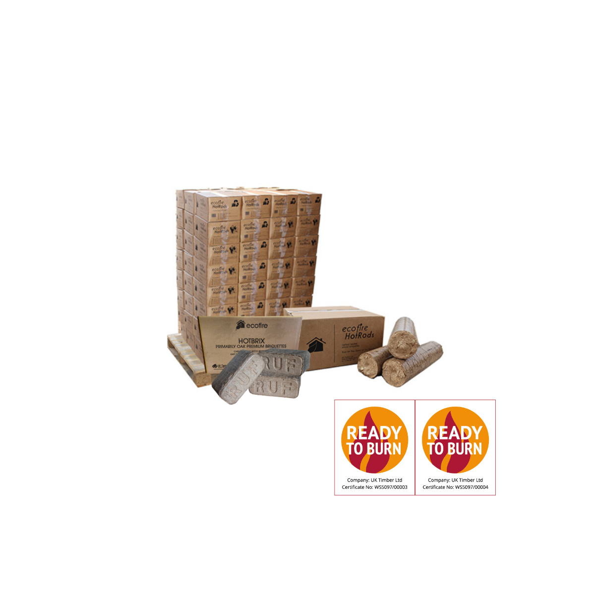 96 Boxes of Ecofire HotRods and HotBrix Mixed - FREE DELIVERY