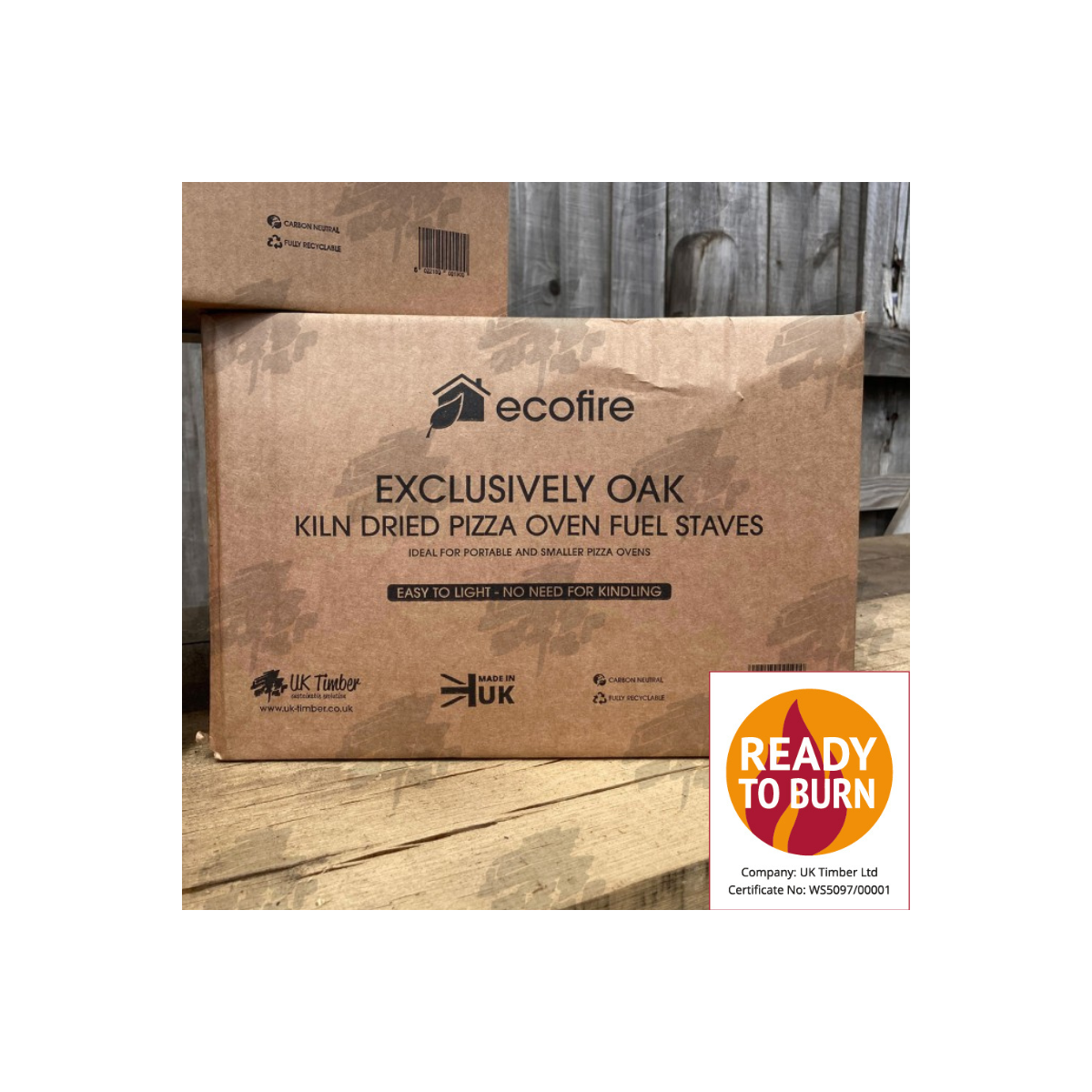 Single Box of Pizza Oven Oak Fuel Staves