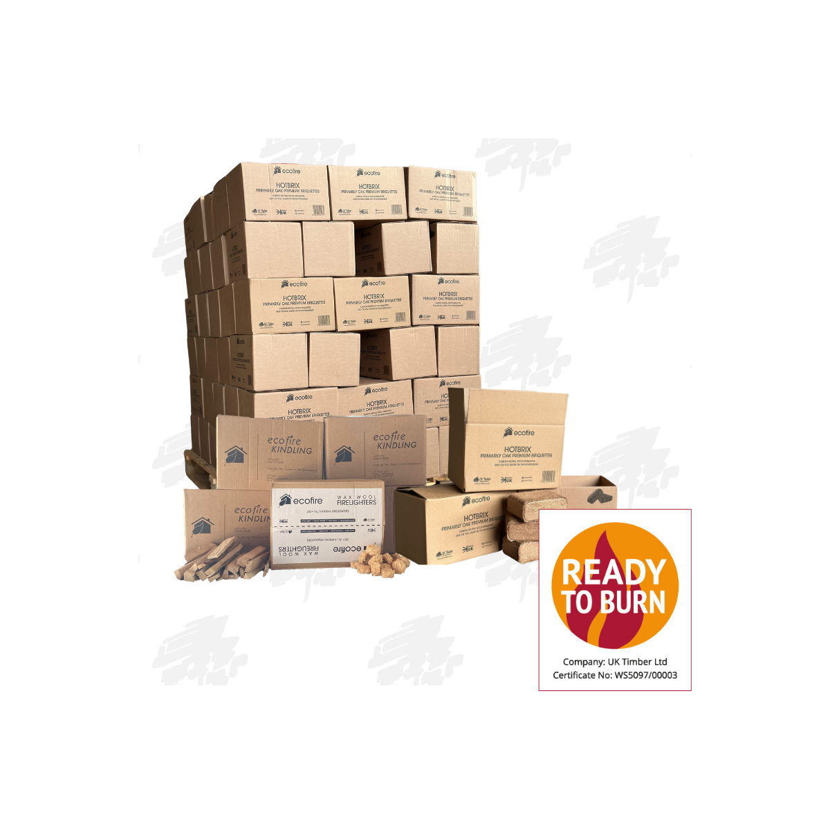 Ecofire HotBrix Briquettes 72 Box Package