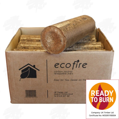 Ecofire Boxed HotRods Hardwood Briquettes - FREE DELIVERY