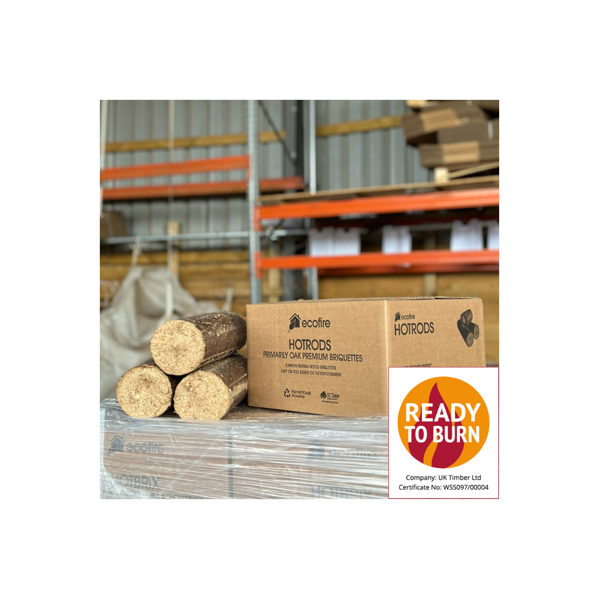 Ecofire Boxed HotRods Hardwood Briquettes - FREE DELIVERY Ecofire Boxed HotRods Hardwood Briquettes - FREE DELIVERY