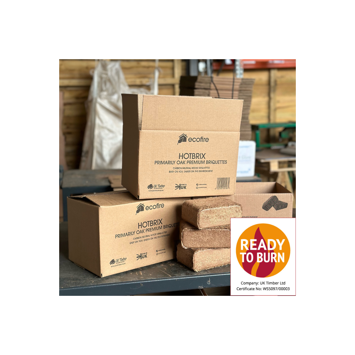 Ecofire Boxed HotBrix Hardwood Briquettes - FREE DELIVERY Ecofire Boxed HotBrix Hardwood Briquettes - FREE DELIVERY
